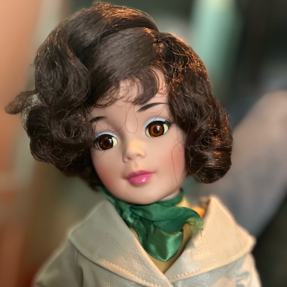 Madame Alexander Doll W:Cream Coat and Green Scarf you can offer for one or both - Picture 2 of 16